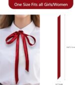 Bow Tie for Women Girls Self Tie Satin Ribbon Bow Ties Bowties Long Necktie for School Uniforms Cosplay Wedding Party - Image 6