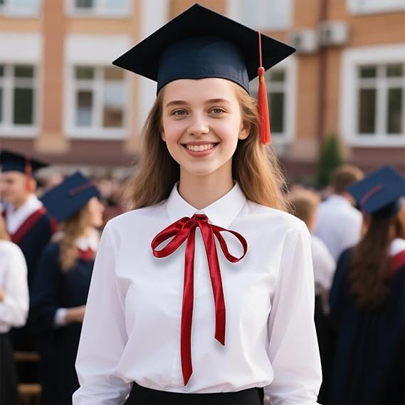 6715312h2s4L._AC_SX569_ Bow Tie for Women Girls Self Tie Satin Ribbon Bow Ties Bowties Long Necktie for School Uniforms Cosplay Wedding Party - Image 1