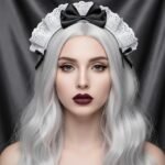 Black Women Girls for Lolita Headband Lace Bow Hair Band Maid Anime Cosplay Headwear Ribbon Bowknot Women's Fashion Headbands Cute Hair Band Party Hair Accessories - Image 2