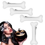 4 Pieces Bone Hair Clip Skull Skeleton HairPins Side Hair Clip Cosplay Costume Decorative Hair Pins Clips Accessories Barettes for Women Girls - Image 3