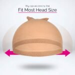 4 pieces Light Brown Stocking Wig Caps Stretchy Nylon Wig Caps for Women - Image 3