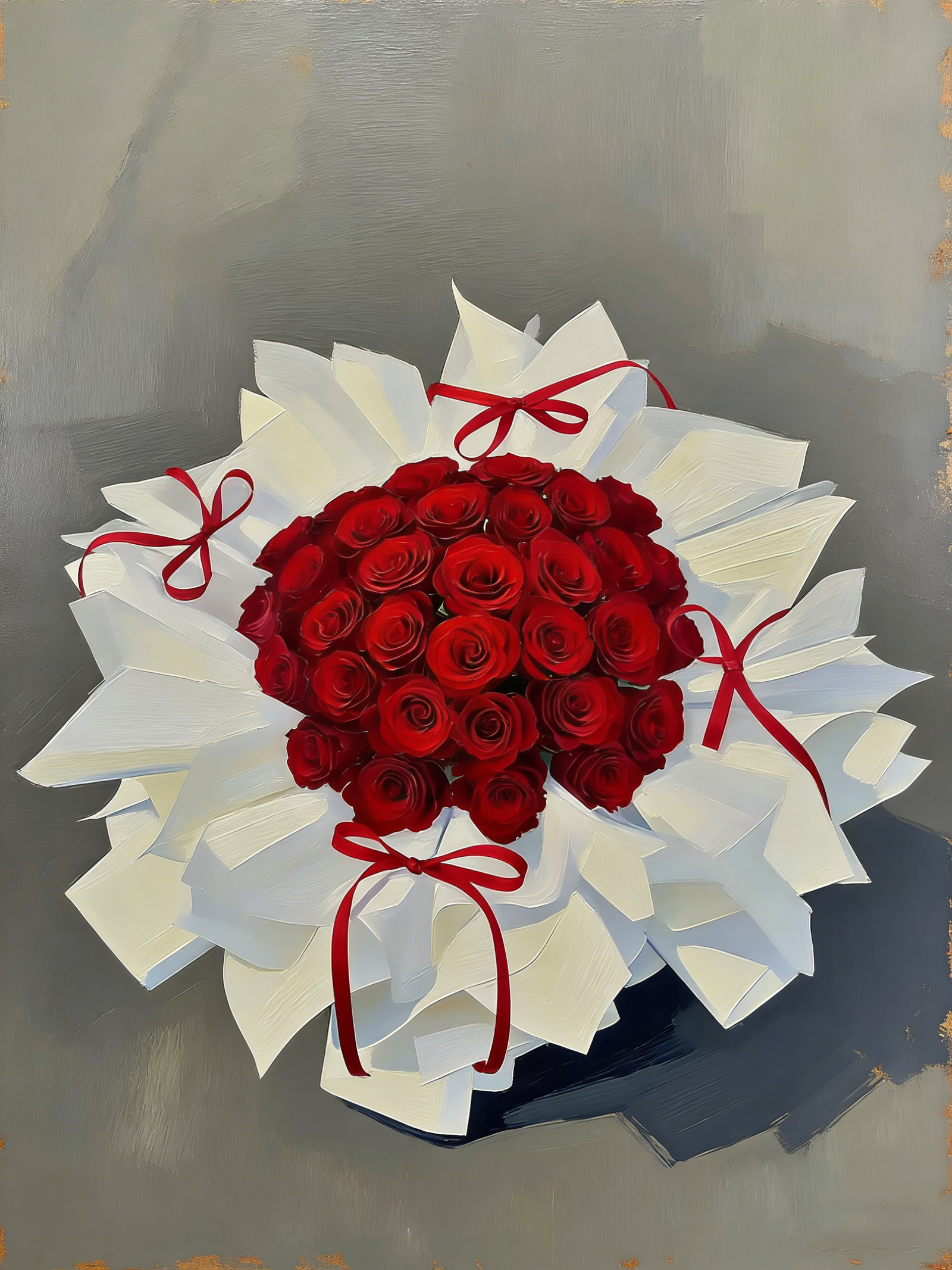将照片做成动漫图片 (2) 33 Red Rose Bouquet Canvas - Image 1